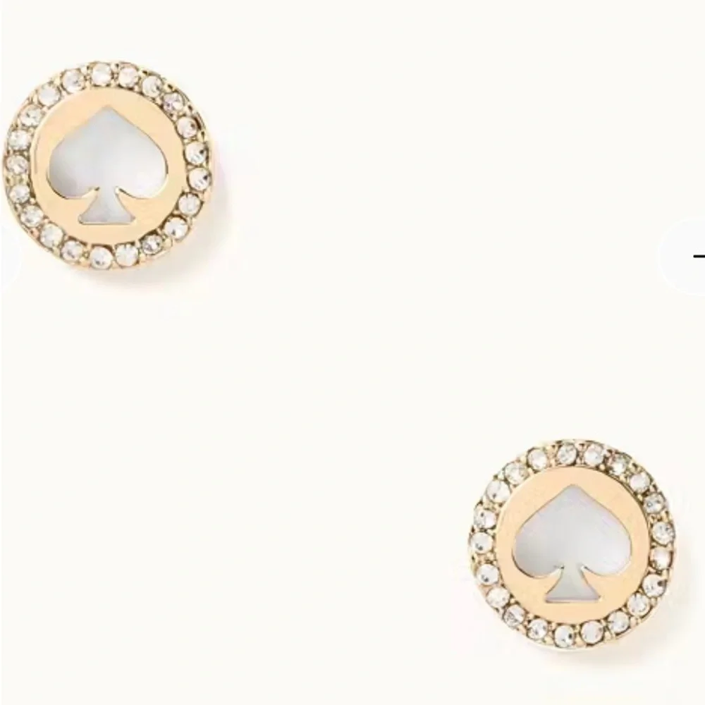 Kate Spade Spot the Spade Pave Halo Spade Stud Earrings - Picture 2 of 3